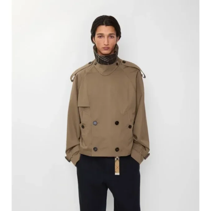 Giacca trench corta in Gabardine