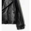 Giacca trench corta in pelle goffrata