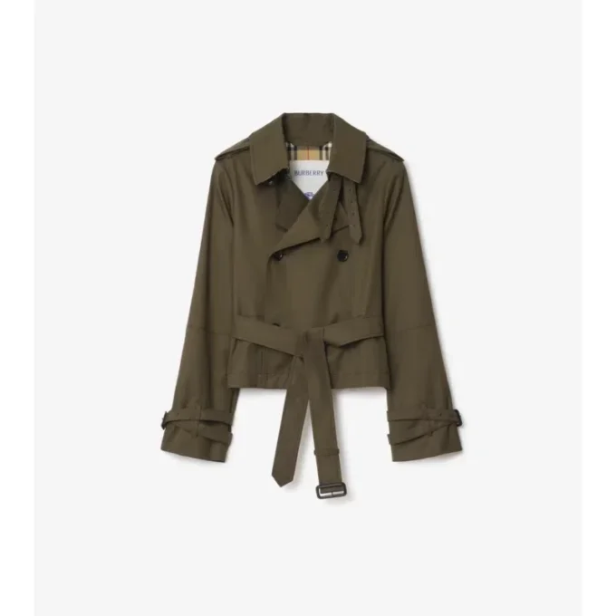 Giacca trench corta in Tropical Gabardine