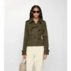 Giacca trench corta in Tropical Gabardine