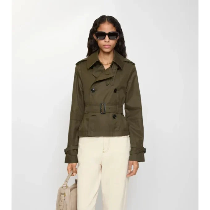 Giacca trench corta in Tropical Gabardine
