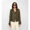 Giacca trench corta in Tropical Gabardine