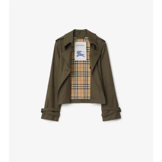 Giacca trench corta in Tropical Gabardine