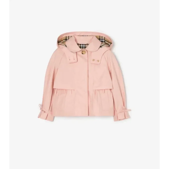 Giacca trench in cotone con cappuccio