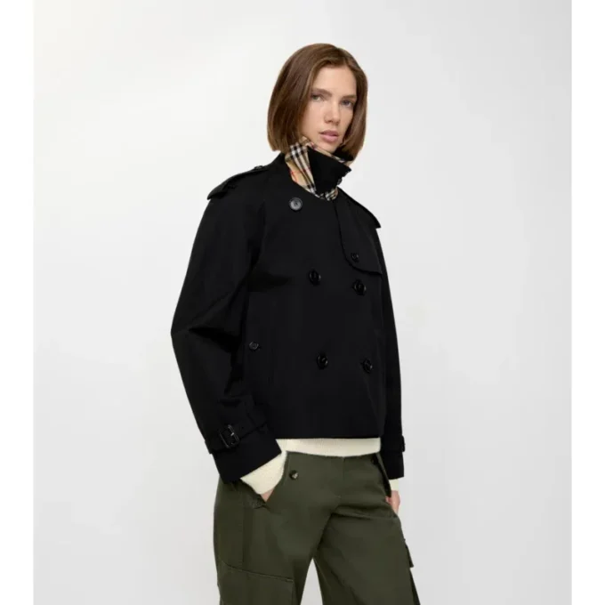 Giacca trench Mayfair corta in Gabardine