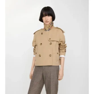 Giacca trench Mayfair corta in Gabardine
