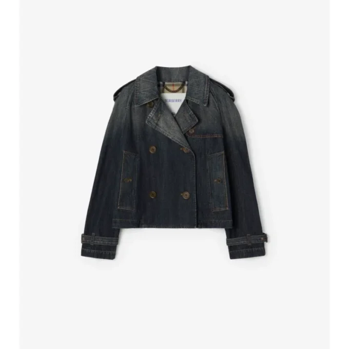 Giacca trench Mayfair in denim corta