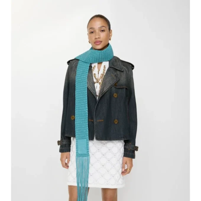 Giacca trench Mayfair in denim corta