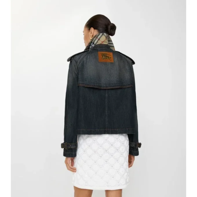 Giacca trench Mayfair in denim corta