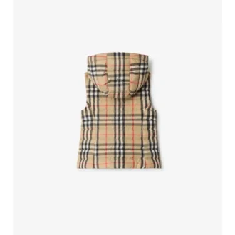 Gilet imbottito con cappuccio a quadri