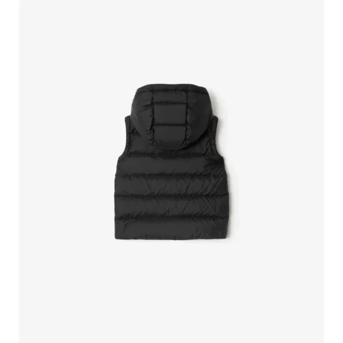 Gilet imbottito in nylon con cappuccio