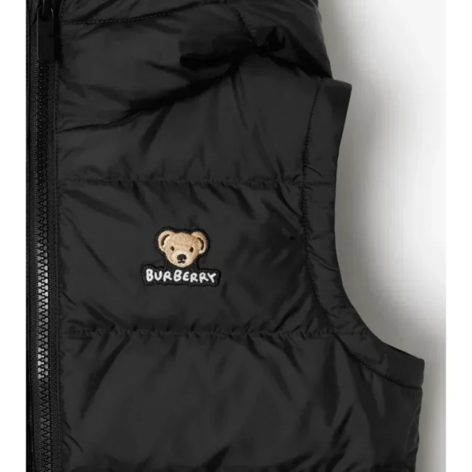 Gilet imbottito in nylon con cappuccio