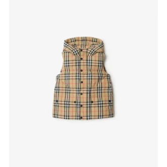 Gilet imbottito in nylon con motivo a quadri