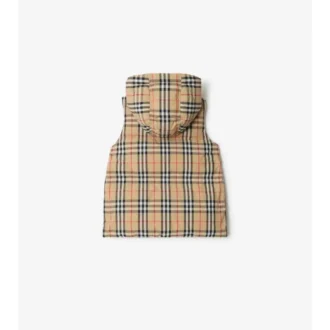 Gilet imbottito in nylon con motivo a quadri