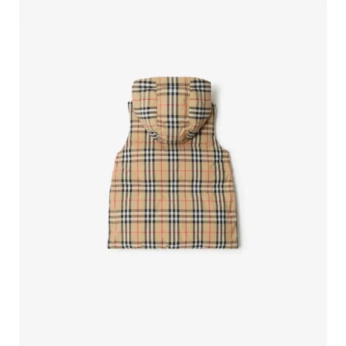 Gilet imbottito in nylon con motivo a quadri