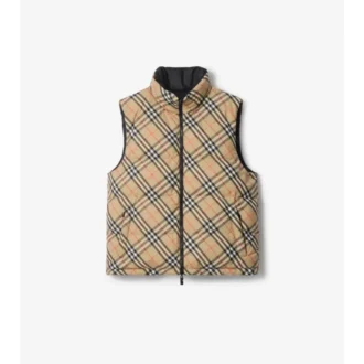 Gilet imbottito reversibile con motivo a quadri