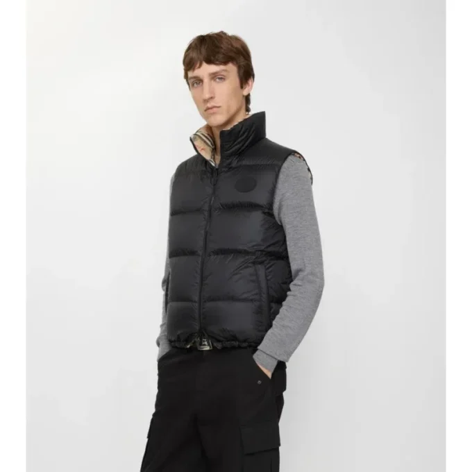 Gilet imbottito reversibile con motivo a quadri