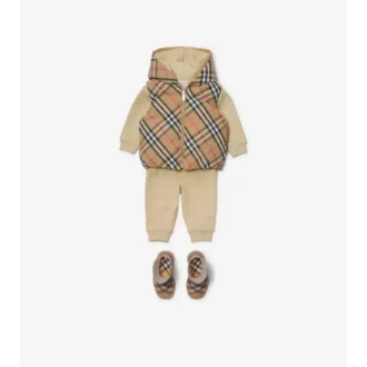 Gilet imbottito reversibile in nylon a quadri