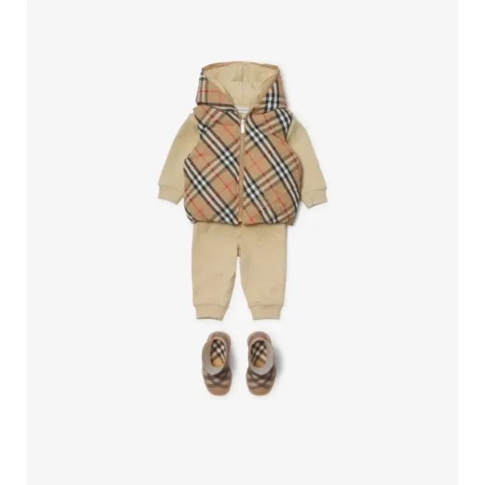 Gilet imbottito reversibile in nylon a quadri