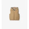 Gilet imbottito reversibile in nylon a quadri