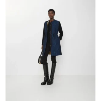 Gilet in misto nylon con micro-punti a quadretti