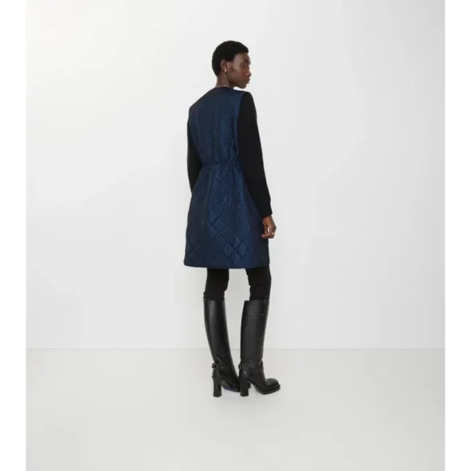 Gilet in misto nylon con micro-punti a quadretti