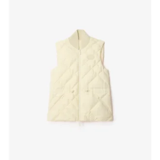 Gilet in nylon con cuciture a quadri