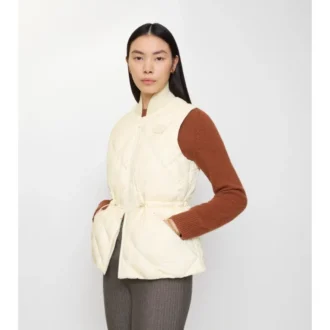 Gilet in nylon con cuciture a quadri