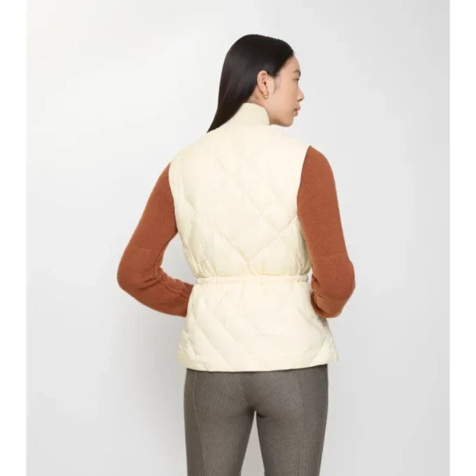 Gilet in nylon con cuciture a quadri