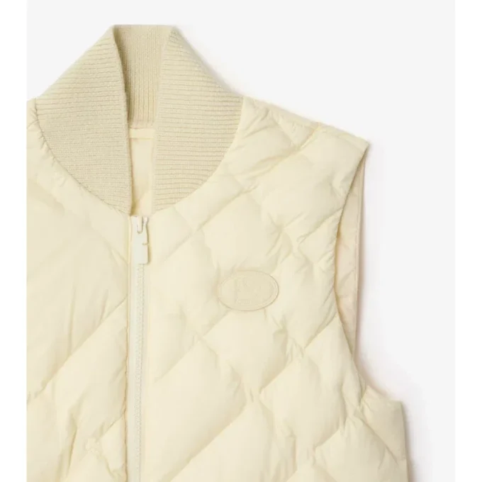 Gilet in nylon con cuciture a quadri