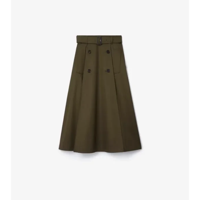 Gonna midi trench in Gabardine
