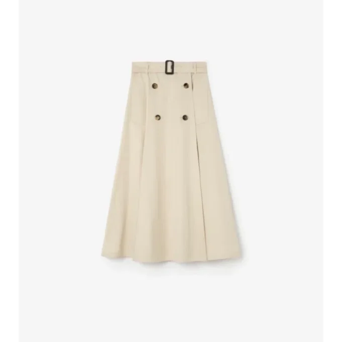 Gonna midi trench in Gabardine