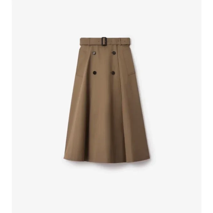 Gonna midi trench in Gabardine