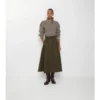 Gonna midi trench in Gabardine
