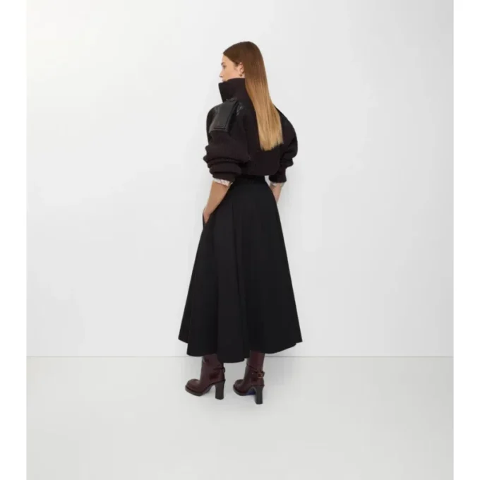 Gonna midi trench in Gabardine