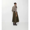 Gonna midi trench in Gabardine