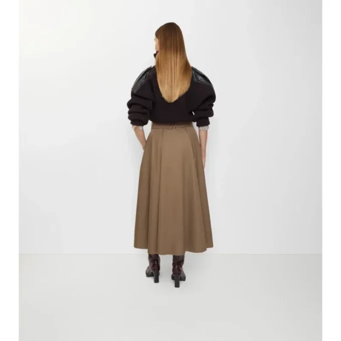 Gonna midi trench in Gabardine