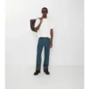 Jeans a gamba dritta con risvolto a quadri