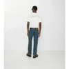 Jeans a gamba dritta con risvolto a quadri