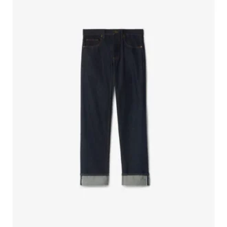 Jeans dritti con risvolto