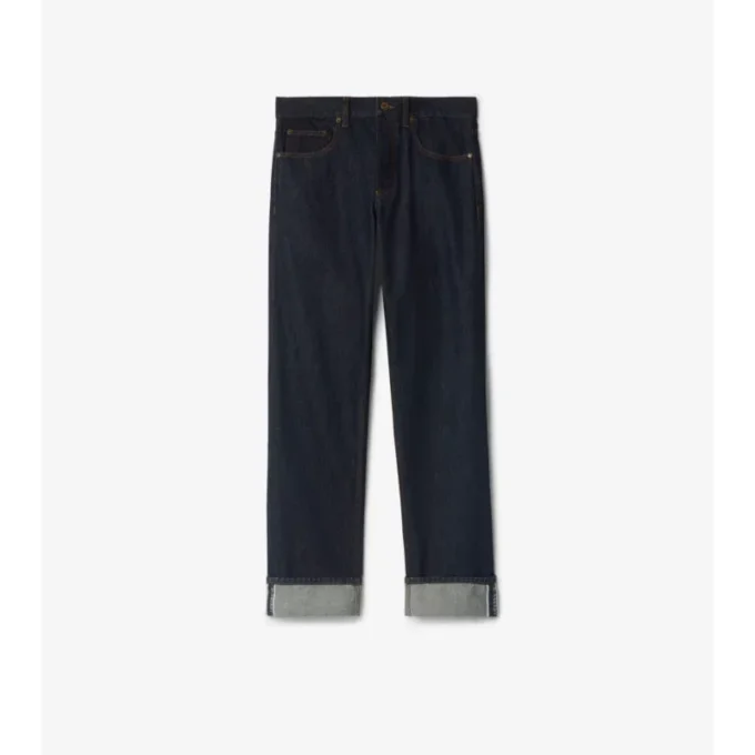 Jeans dritti con risvolto