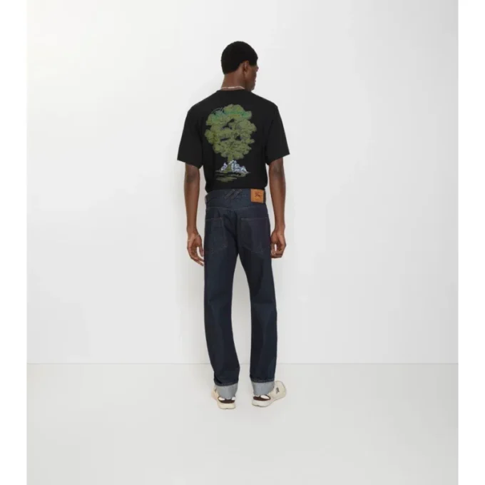 Jeans dritti con risvolto