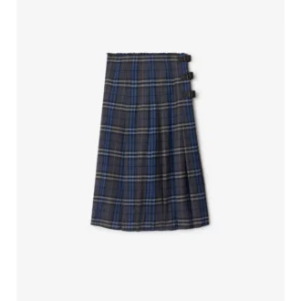 Kilt midi in lana a quadri