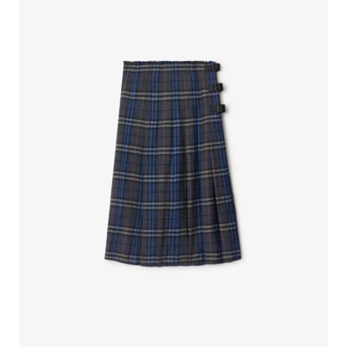 Kilt midi in lana a quadri