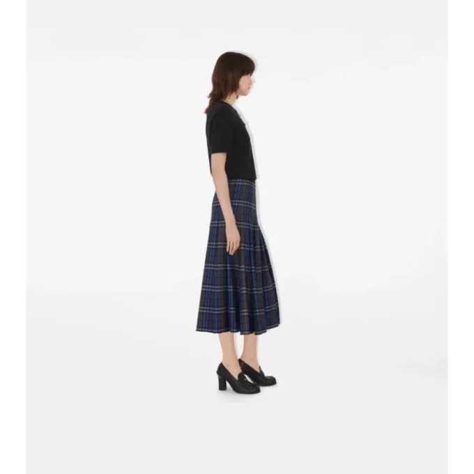Kilt midi in lana a quadri