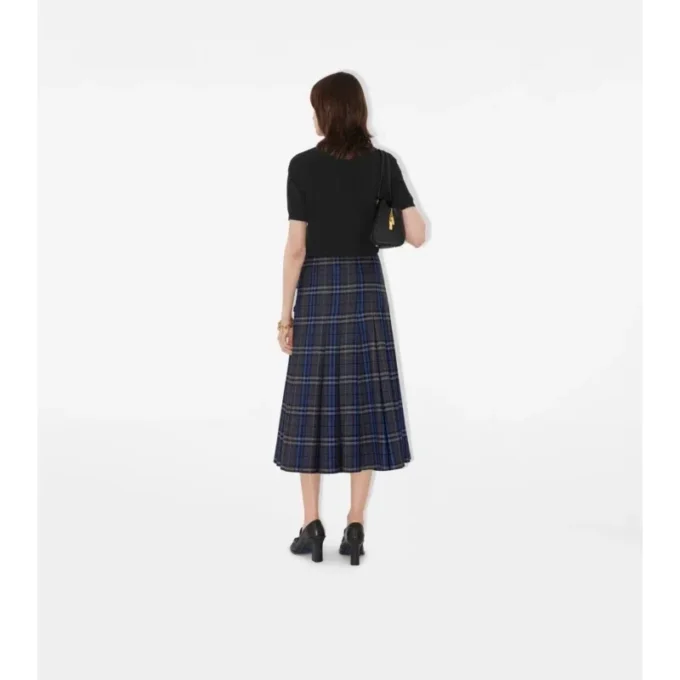 Kilt midi in lana a quadri
