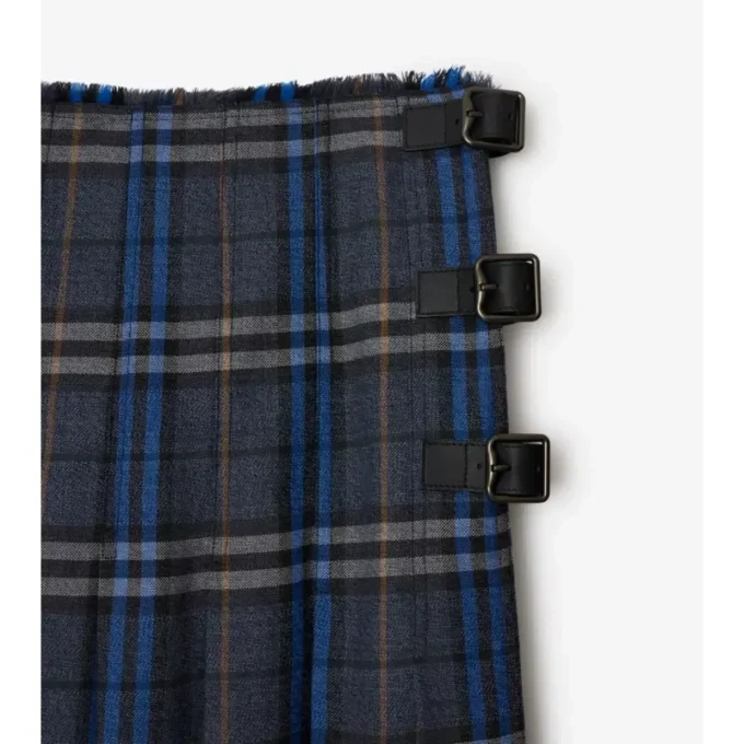 Kilt midi in lana a quadri