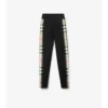 Leggings in jersey elasticizzato con bordi a quadri