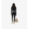 Leggings in jersey elasticizzato con bordi a quadri