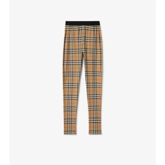 Leggings in jersey elasticizzato con motivo a quadri